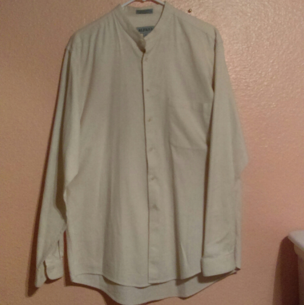 Alfani linen blend button down shirt